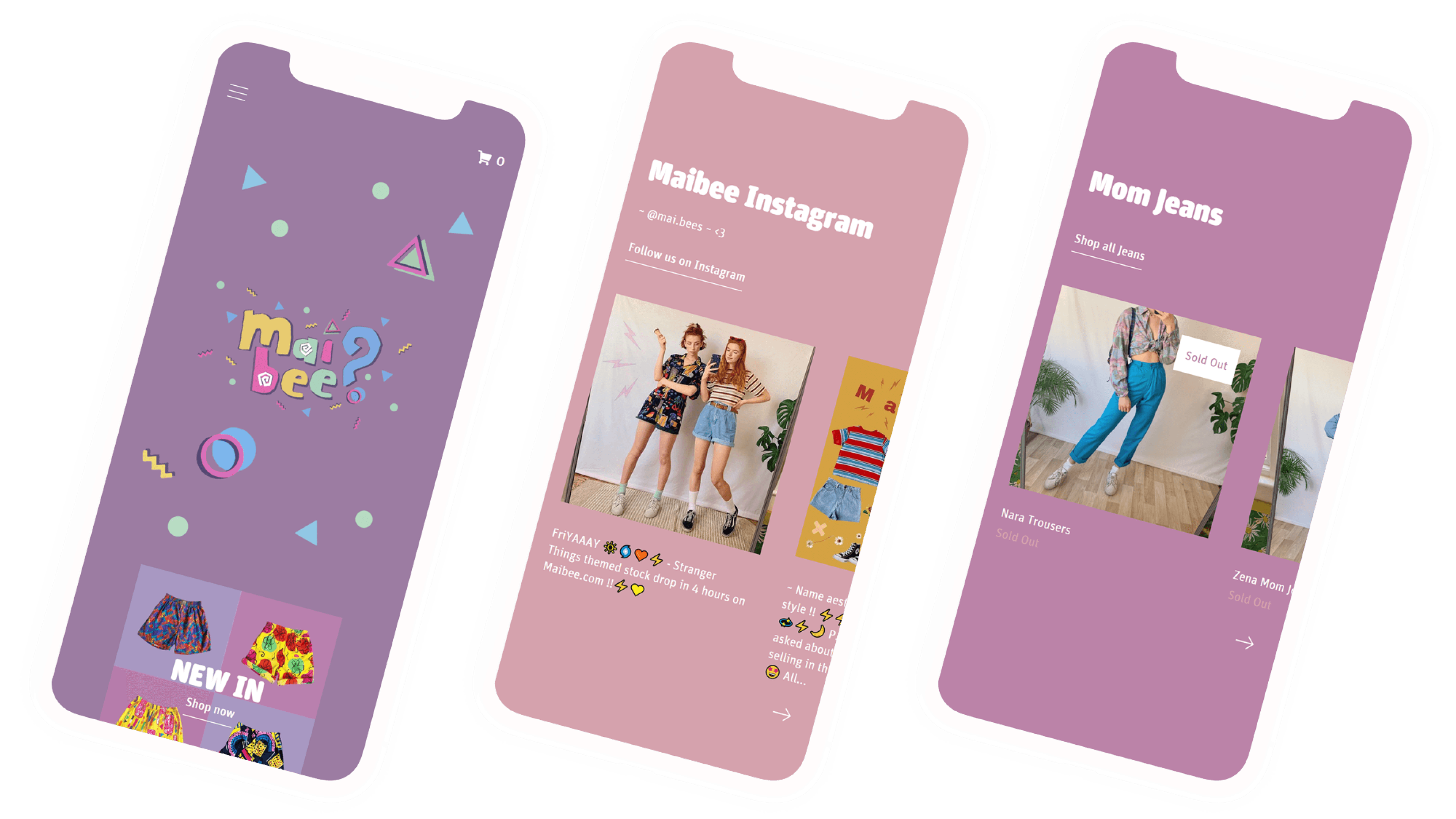 Landing page and product page on mobile